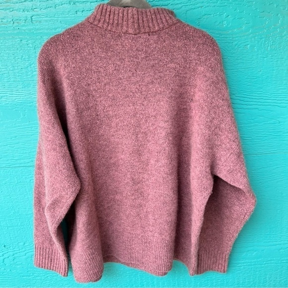 MADEWELL PLUS SIZE DILLON MOCK NECK ALPACA BLEND SWEATER SIZE XXL MAUVE PINK - Picture 4 of 6